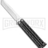Bear Ops Bear Song VIII Black Butterfly Knife - Tanto Satin Plain -Best Knife Shop Bear Ops Bear Song VIII Tanto Black Satin BHQ 107302 jr large