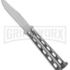 Bear & Son Knives Silver Speckle 114 Balisong Butterfly Knife - Satin Plain -Best Knife Shop Bear Son 114 speckle satin BHQ 0365 er large