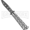Bear & Son 115TR Large Silver Vein Butterfly Knife Trainer - Black