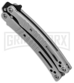 Bear OPS Bear-Song VI Gray Butterfly Knife - Black Plain 6 Bear OPS Bear-Song VI Gray Butterfly Knife - Black Plain -Best Knife Shop Bear Son Breeden B 600 AIBK B 35033 BHQ 51711 jr spine large