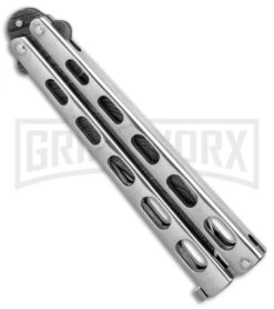 Bear & Son Knives SS14D Stainless Steel Butterfly Knife - Clip Point Damascus -Best Knife Shop Bear Son Clip Point Butterfly SS Damascus BHQ 88016 er spine large