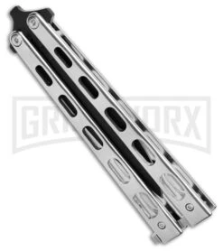 Bear & Son Knives 15 Stainless Steel Butterfly Knife - Spear Point Black Plain 7 Bear & Son Knives 15 Stainless Steel Butterfly Knife - Spear Point Black Plain -Best Knife Shop Bear Son Spear Point Butterfly Knife Stainless Steel 4in Black BHQ 88284 td side large