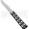 Bear And Son Knives 113B Small Black Balisong Butterfly Knife - Satin Plain 1 Bear And Son Knives 113B Small Black Balisong Butterfly Knife - Satin Plain -Best Knife Shop Bear and Son 113B Small Butterfly Balisong Knife Black Textured 3.3in Satin BHQ 0367 hd 2 large