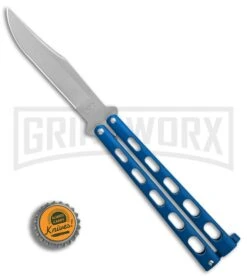 Bear & Son 114BL & 114BLTR Blue Butterfly Knife 2-Pack -Best Knife Shop Bear and Son 2 Pack Butterfly Special Blue BHQ 88811 er sharp bottlecap large