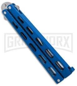 Bear & Son 114BL & 114BLTR Blue Butterfly Knife 2-Pack -Best Knife Shop Bear and Son 2 Pack Butterfly Special Blue BHQ 88811 er sharp side large