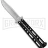 Bear & Son Butterfly Knife Black Steel - Clip Point Plain -Best Knife Shop Bear and Son Butterfly Black SW BHQ 135110 jr large