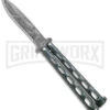 Bear & Son 115GXD Galaxy Butterfly Knife - Damascus Plain -Best Knife Shop Bear and Son Butterfly Knife Black Sparkles Damascus DP BHQ 141054 jr large