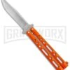 Bear & Son Butterfly Knife Orange Steel - Clip Point Plain -Best Knife Shop Bear and Son Butterfly Orange SW BHQ 135322 jr large