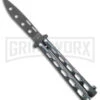 Bear & Son 115 Galaxy Butterfly Knife - Black Dull -Best Knife Shop Bear and Son Butterfly Trainer Black Sparkle Black BHQ 141053 jr large