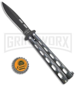 Bear & Son 115GX Galaxy Butterfly Knife - Black Plain 9 Bear & Son 115GX Galaxy Butterfly Knife - Black Plain -Best Knife Shop Bear and Son Large Butterfly Galaxy Black BHQ 141493 jr bottlecap large