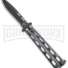 Bear & Son 115GX Galaxy Butterfly Knife - Black Plain -Best Knife Shop Bear and Son Large Butterfly Galaxy Black BHQ 141493 jr large
