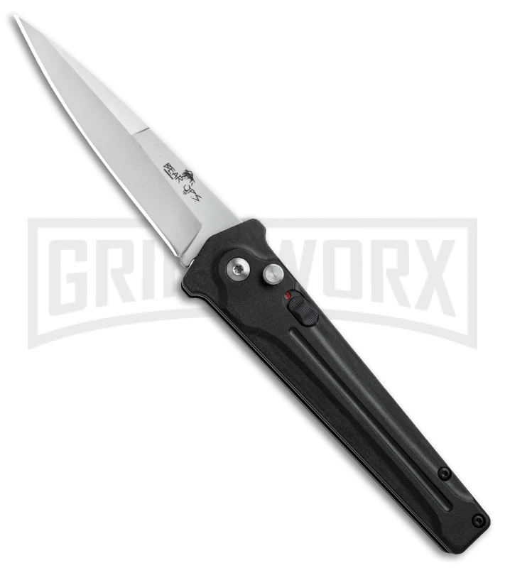 Bear Ops Black Bold Action III Small Automatic Knife - Bead Blast Plain 3 Bear Ops Black Bold Action III Small Automatic Knife - Bead Blast Plain
