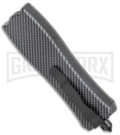 Belly Button Sim Carbon Fiber OTF Automatic Knife - Black Plain -Best Knife Shop Belly Button Sim CF OTF Auto Black GX 37495 jr side large
