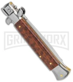 Frank B 9" Italian Stiletto Snakewood Automatic Knife - Dagger Satin -Best Knife Shop Beltrame 9in Italian Stiletto Snakewood Dagger GX 35564 jr side large
