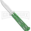 Benchmark Balisong Green Butterfly Knife - Satin Plain 2 Benchmark Balisong Green Butterfly Knife - Satin Plain -Best Knife Shop Benchmark BM010 Green Balisong Butterfly Satin BM010 BHQ 115068 jr large