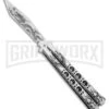 Butterfly Knife Black Dragon Etched Blade - Satin Tanto