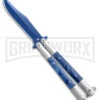 Regal Flipper Blue Swirl Balisong Butterfly Knife - Green Plain -Best Knife Shop Blue Swirl Balisong CP Butterfly Red GX 40648 jr large