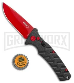 Boker Plus Black Widow Strike Automatic Knife - Drop Point Red -Best Knife Shop Boker Black Widow Strike Drop DP Black Red 01BO434NSOI BHQ 97030 jr bottlecap large