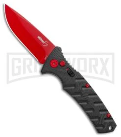 Boker Plus Black Widow Strike Automatic Knife - Drop Point Red