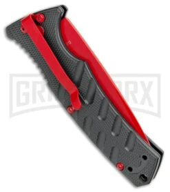 Boker Plus Black Widow Strike Automatic Knife - Drop Point Red -Best Knife Shop Boker Black Widow Strike Drop DP Black Red 01BO434NSOI BHQ 97030 jr side large