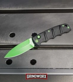 Boker Kalashnikov Automatic Knife - D2 Dagger Electric Green Plain -Best Knife Shop Boker Green Mamba Kalashnikov Dagger Automatic Knife Electric Green BHQ 95401 kp metal web large