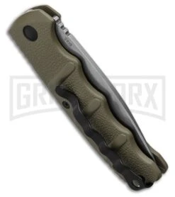 Boker Kalashnikov OD Green Automatic Knife - SW Plain -Best Knife Shop Boker Kalashnikov Automatic Knife OD Green 3.25 XHP Satin BHQ 92085 LS Side large