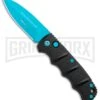 Boker Kalashnikov Automatic Knife - D2 Dagger Electric Blue Plain -Best Knife Shop Boker Kalashnikov Black Widow Blue jr large