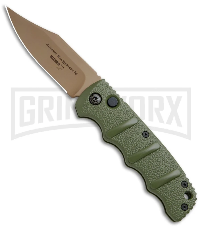 Boker Kalashnikov Desert Warrior Bowie Automatic Knife - Copper Plain 3 Boker Kalashnikov Desert Warrior Bowie Automatic Knife - Copper Plain