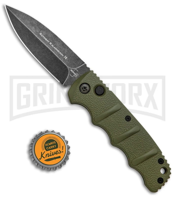 Boker Kalashnikov OD Green Automatic Knife - Dagger Smokewash Plain 6 Boker Kalashnikov OD Green Automatic Knife - Dagger Smokewash Plain - Image 4