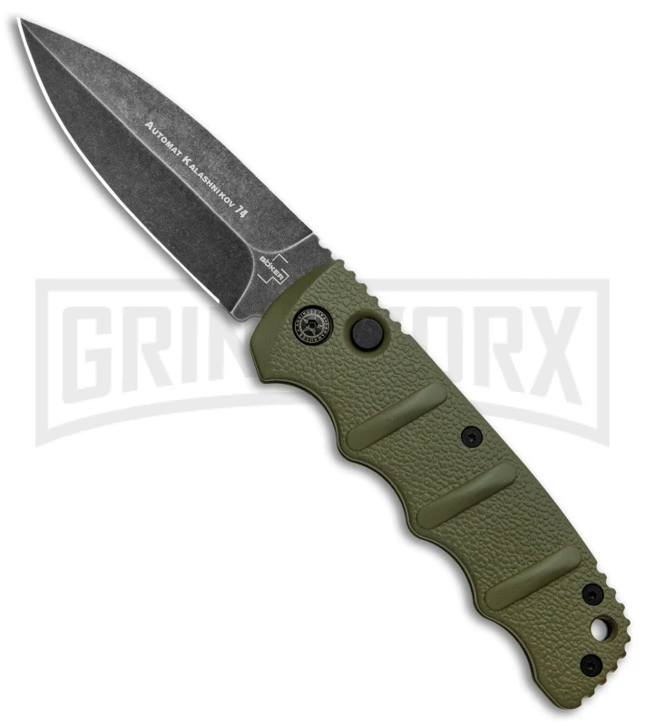 Boker Kalashnikov OD Green Automatic Knife - Dagger Smokewash Plain 3 Boker Kalashnikov OD Green Automatic Knife - Dagger Smokewash Plain