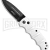 Boker Imperial Kalashnikov White Automatic Knife - D2 Dagger Black Plain -Best Knife Shop Boker Kalashnikov Dagger Auto White Black 01KALS34N BHQ 75529 jr 3 large