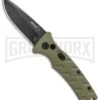 Boker Mini Strike Automatic Knife OD Green - Drop Point Black SW Plain 2 Boker Mini Strike Automatic Knife OD Green - Drop Point Black SW Plain -Best Knife Shop Boker Mini Strike Auto OD Green Smokewash 01BO437NSOI BHQ 99630 jr large