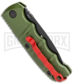 Boker Mini Kalashnikov Warhawk Automatic Knife Green - D2 Black Plain -Best Knife Shop Boker Mini Warhawk Kalashnikov Auto Dagger Green Black BHQ 113923 jr side large
