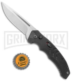 Boker Plus Intention II Automatic Folding Knife Black - Stonewash Drop Point -Best Knife Shop Boker Plus Intention Black Auto SW 01B0482 BHQ 115756 jr bottlecap large