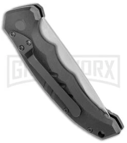 Boker Plus Intention II Automatic Folding Knife Black - Stonewash Drop Point -Best Knife Shop Boker Plus Intention Black Auto SW 01B0482 BHQ 115756 jr side large
