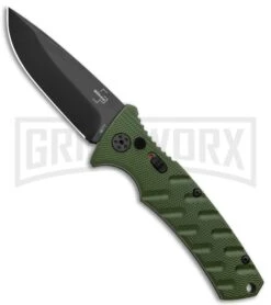 Boker Plus Strike OD Green Automatic Knife - Drop Point Black Plain