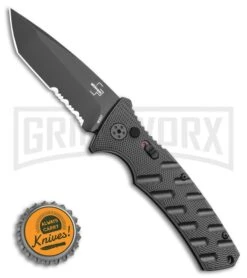 Boker Plus Strike Automatic Knife - Tanto Black Serrated -Best Knife Shop Boker Plus Strike Tanto Automatic Knife 3.25 Black Serr 01BO401N LS Bottlecap large