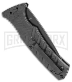 Boker Plus Strike Automatic Knife - Tanto Black Serrated -Best Knife Shop Boker Plus Strike Tanto Automatic Knife 3.25 Black Serr 01BO401N LS Side large
