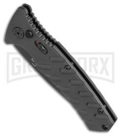 Boker Plus Strike Automatic Knife - Tanto Black Serrated -Best Knife Shop Boker Plus Strike Tanto Automatic Knife 3.25 Black Serr 01BO401N LS Spine large