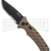 Boker Plus Strike Coyote Brown Automatic Knife - Tanto Black SW Serr -Best Knife Shop Boker Plus Strike Tanto Coyote Brown black sw serr BHQ 67885 er large
