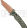 Boker Plus Strike Desert Warrior OD Green Automatic Knife - Tanto Copper Plain -Best Knife Shop Boker Plus Strike Tanto Desert Warrior OD Green copper BHQ 68520 jr large
