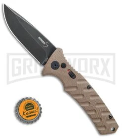 Boker Plus Strike Coyote Brown Automatic Knife - D2 Drop Point Black SW 13 Boker Plus Strike Coyote Brown Automatic Knife - D2 Drop Point Black SW -Best Knife Shop Boker Plus Strike drop point coyote brown black sw BHQ 67882 er bottlecap jr large