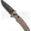 Boker Plus Strike Coyote Brown Automatic Knife - D2 Drop Point Black SW -Best Knife Shop Boker Plus Strike drop point coyote brown black sw BHQ 67882 er jr large
