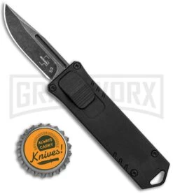 Boker Plus USB OTF Black Automatic Knife Aluminum - Black SW Plain -Best Knife Shop Boker Plus USB OTF Auto Black Aluminum Black SW BHQ 120633 jr bottlecap large