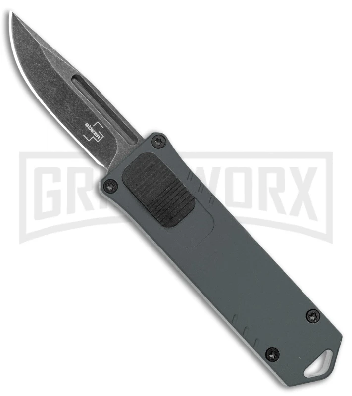 Boker Plus USB OTF Black Automatic Knife Aluminum - Gray SW Plain 3 Boker Plus USB OTF Black Automatic Knife Aluminum - Gray SW Plain