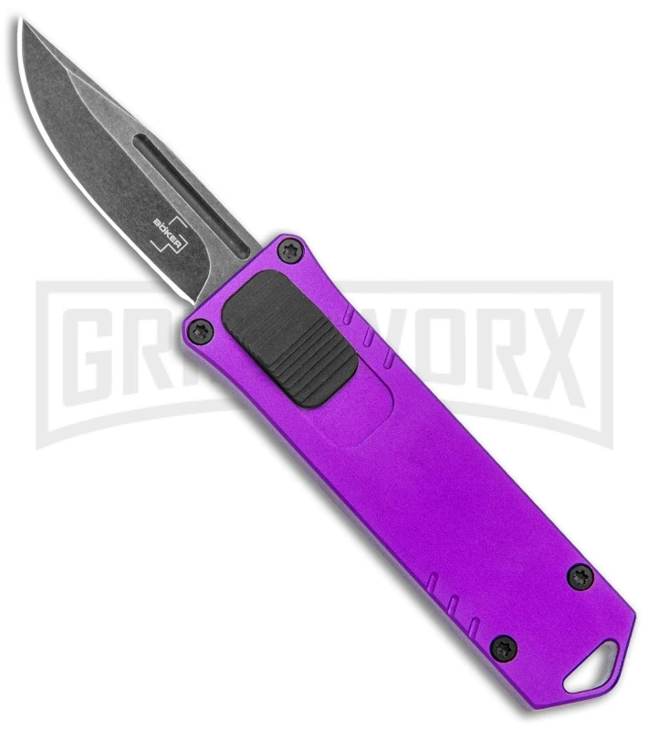 Boker Plus USB OTF Black Automatic Knife Aluminum - Purple SW Plain 3 Boker Plus USB OTF Black Automatic Knife Aluminum - Purple SW Plain