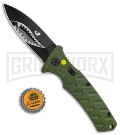 Boker Warhawk Strike Automatic Knife - Dagger -Best Knife Shop Boker Plus Warhawk Strike Dagger Auto Green Black BHQ 113922 jr bottlecap large