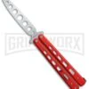 Boker Plus 01BO712 Red G-10 Balisong Trainer Butterfly Trainer - Satin -Best Knife Shop Boker Plus balisong trainer red G10 satin BHQ 76461 er large