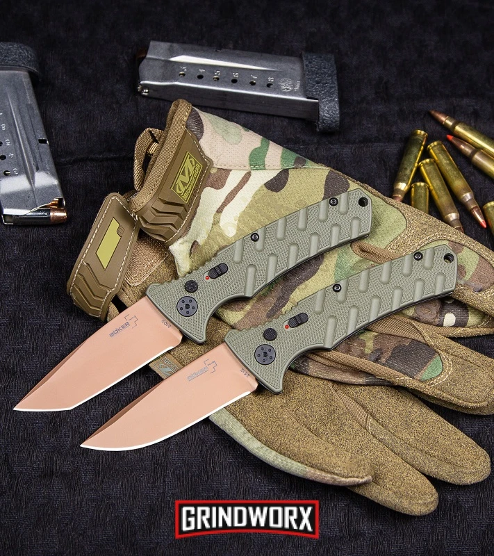 Boker Plus Strike Desert Warrior OD Green Automatic Knife - Tanto Copper Plain 10 Boker Plus Strike Desert Warrior OD Green Automatic Knife - Tanto Copper Plain - Image 8