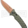 Boker Plus Strike Desert Warrior OD Green Automatic Knife - D2 Drop Point Copper -Best Knife Shop Boker Strike drop point Desert Warrior OD Green copper BHQ 70998 er large